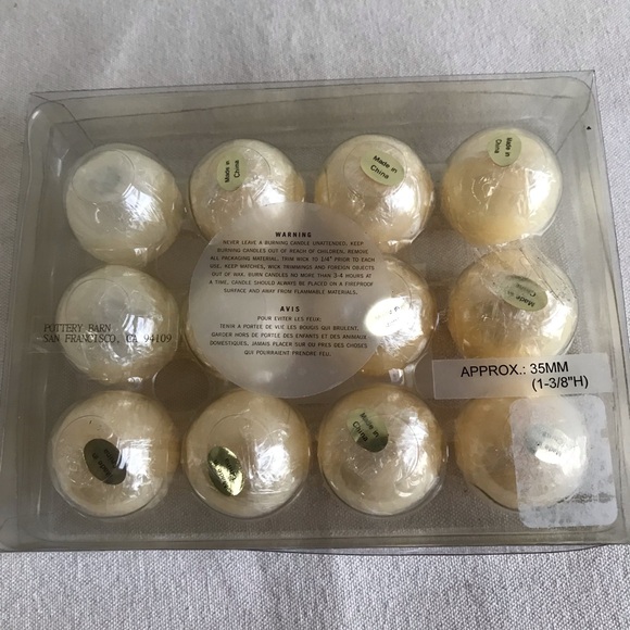 New Pottery Barn IVORY sphere candles Set of 12. each is 1" in diameter - Picture 2 of 6